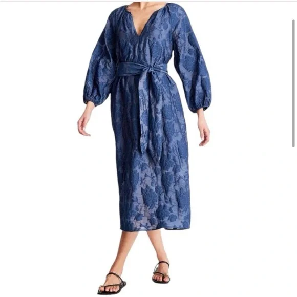 Gorgeous spring blue floral dress XS nwt - Picture 2 of 10